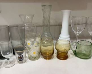 Mixed Glassware Vases Lot