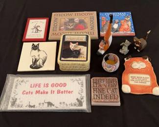 Mixed Lot of Cat Books Cat Decor