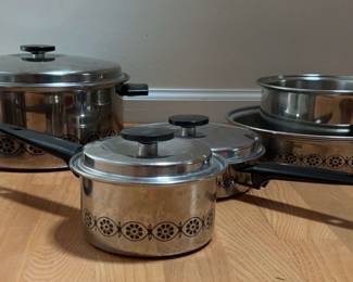 Ekco Pots Pans MCM Flower Pattern