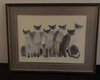 Group of Cats in Shades of Gray Signed and Numbered