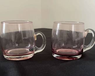 Handblown Purpleclear Mugs by Pier 1 Imports