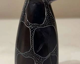 Engraved Black Soapstone Cat
