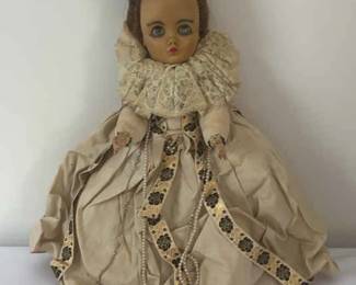 Vintage Doll in Royal Dress Jewels