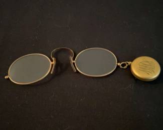 Antique Goldrimmed Eyeglasses With Pin
