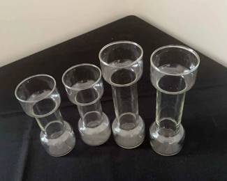 Set of Pyrex Dumbell Glass Vases