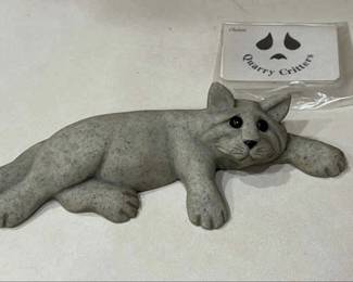 Gray Cat with Emotive Face by Quarry Critters