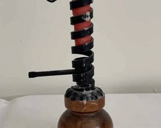 Vintage Courting Candle Holder Made Of Wood Wrought Iron