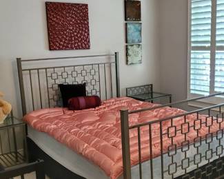 Cool Modern Iron Bed and Nightstands