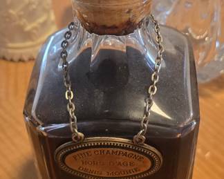 Vintage Denis Mounie cognac in Baccarat decanter