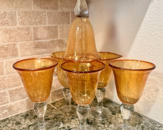 Mexico Glass Amber Stems / heavy