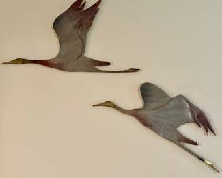Metal Art Wall Herons