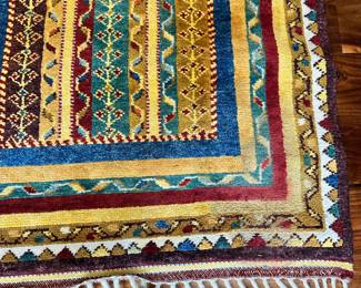 M27 - $425. Vibrant colorful Topkapi wool carpet. Measures 34" x130" long. Also in excellent condition.