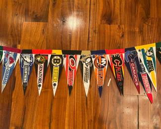 M100 - $30 - Long Display of Small Pennants.
