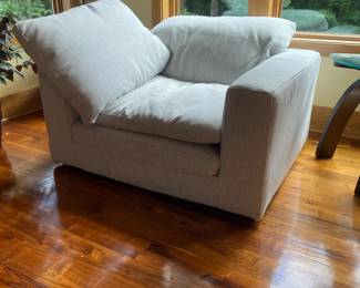 M41 - $1250. Restoration Hardware Cloud Chair - Light Gray padded arm chair. Measures 48" wide x 39" deep x 24" tall (without cushions) Still retails for $2700.