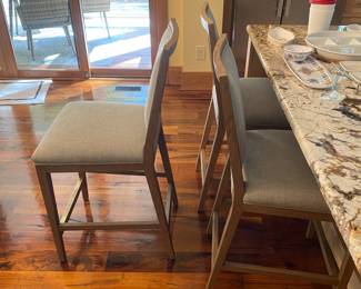 M124 - $400. Set of 3 Restoration Hardware Barstools. Measures 17" wide x 20" deep x 41.5" tall. Floor to Seat is 27".