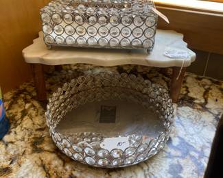 M102 - $15 Napkin Holder. $10 Mirrored Tray.