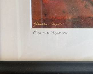 M109 - $30. Golden Hoodoos. Geraldine Cropser Photography. Framed 14.75" x 19" tall.