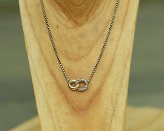 J45 - $300. David Yurman Belmont Curb Link Necklace. Sterling & 18kt. Can be 16 or 17" length.