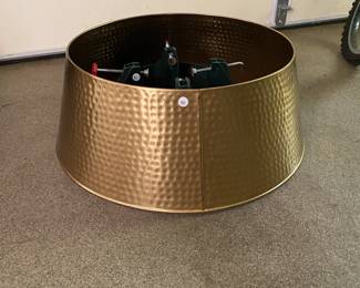 M98 - $30. Crate & Barrel Christmas Tree Collar and Tree Stand.