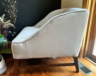 M37 - $75. Gray side chair. Measures 28" w x 28" d x 31" tall.