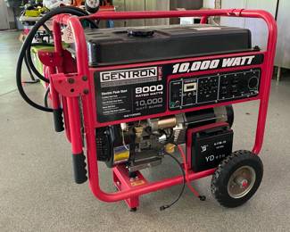 M78 - $750. GenTron 10,000 Watt Generator. Model GG10020. Electric Push Start. NEVER USED! Has 8 minutes on the counter.