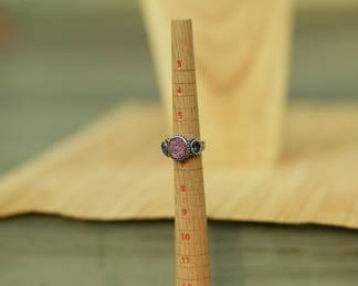J20 - $45. Size 6. Druzy Quartz & Amethyst?