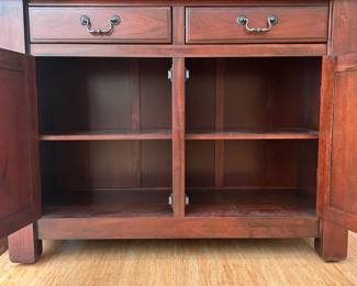 M61 - $175. Small Server Cabinet. Measures 47.5" wide x 18.5" deep x 36" Tall. Overall very good condition - does have a ring on the top - see photo.