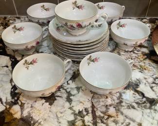 M7 - $15. Royal Rose fine China Japan tea set for 7.
