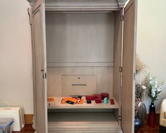 M28 - $750. RESTORATION HARDWARE St James Wardrobe. Measures 52.5" wide x 22" deep x 84" tall. (Retail is $3,750) PLEASE MEASURE FIRST. THIS IS HUGE. You will be responsible for removing carefully from the home. Be prepared to hire movers if necessary!