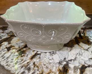 M3 - $30. Lenox French Perle 11" square 6" tall serving bowl.