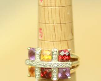J12 - $450. Size 5.5. Stamped 14k MEDA China. Weighs 5.5 grams.