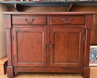 M61 - $175. Small Server Cabinet. Measures 47.5" wide x 18.5" deep x 36" Tall. Overall very good condition - does have a ring on the top - see photo.