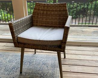 M101 - $400. Outdoor Patio Set - used on screened in covered porch. Table with 4 Chairs & Cushions. Very good Condition!