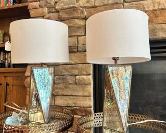M50 - $45 - 2 available. Geometric lamps. Measures 20" tall.