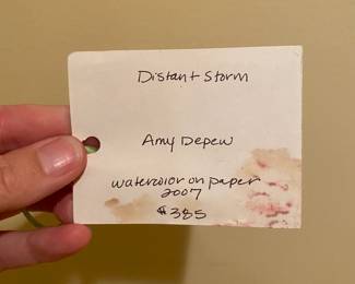 M130 - $250. Amy Depew . "Distant Storm" original watercolor on Paper 2007. Framed it measures 22.75" x 18.75"