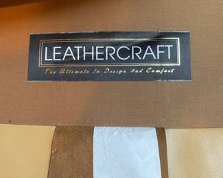 M25 - $275. Leathercraft chair "Milan Butter Yellow". Measures 28" wide x 26" deep x 36" tall.