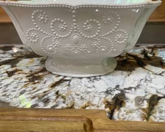 M3 - $30. Lenox French Perle 11" square 6" tall serving bowl.