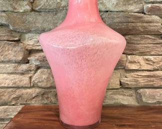 M51 - $25. Pink glass Anthropologie Vase. 12"tall.