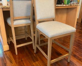 M124 - $400. Set of 3 Restoration Hardware Barstools. Measures 17" wide x 20" deep x 41.5" tall. Floor to Seat is 27".