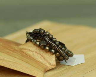 J41 - $60. Uno De 50 Leather Beaded Bracelet.
