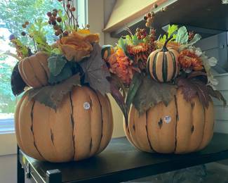 M97 - $15 PAIR of Decorative Pumpkins.