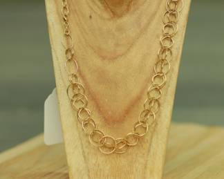J46 - $550. 14kt Gold Necklace. 17" long.