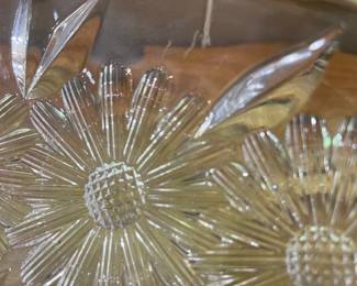 M15 - $20. Cut crystal footed bowl 14" round.