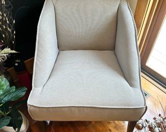 M37 - $75. Gray side chair. Measures 28" w x 28" d x 31" tall.