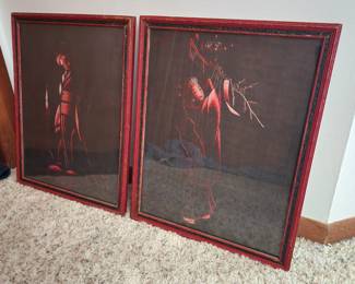 Silk thread embroidered pictures