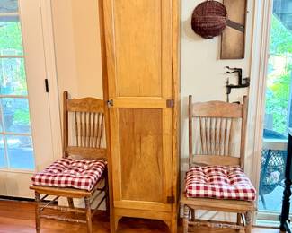 Tall Cupboard 
(2) matching Side Chairs/Dining