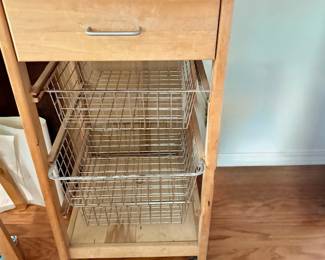 Kit Cart w/drop side -chrome/wood