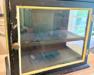 Antique Medical Cabinet / black metal
