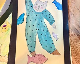 Several Hand Painted Floor Clothes on Canvas….Floor Rugs/Mats
