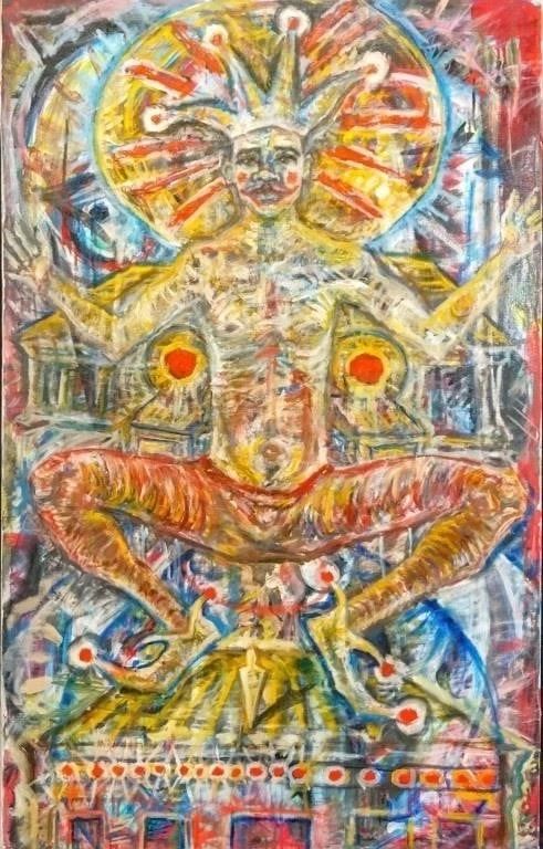 Famous African American New York / Houston Artist Ricardo Osmondo Francis, early work, untitled original.